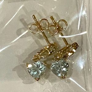 Blue Topaz and Diamonds 18k Gold Plated Designer Earrings